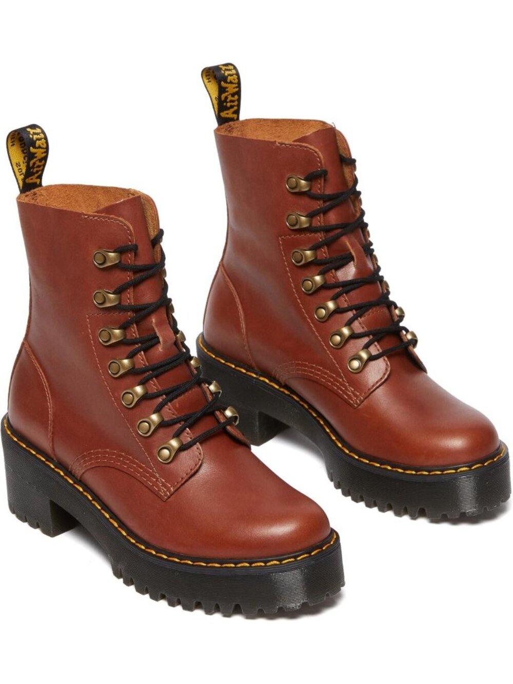 Women's Tan Rubber Smooth Vintage Retro Comfortable Grooved Sides Heeled Boot